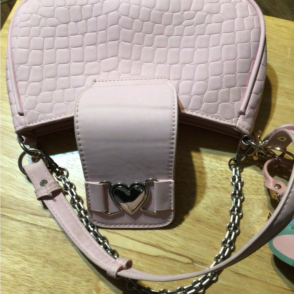 Source Unknown Pink Heart-Accent Shoulder Bag - image 3